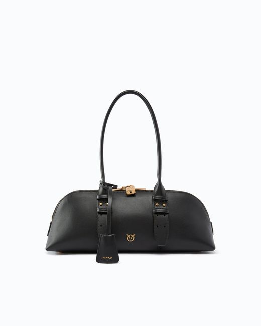 Pinko Black Escape Bag Horizontal Large Shoulder Bag