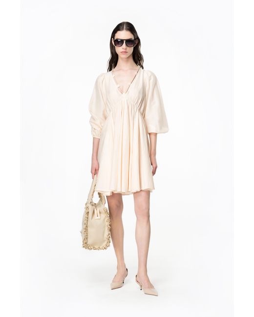 Pinko Natural Cotton And Silk Voile Dress