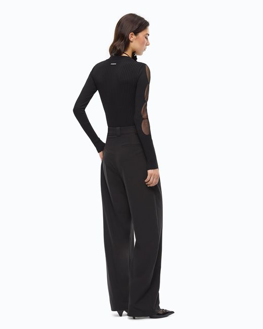 Pinko Black Bodysuit With Sheer Details