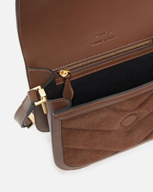 Borsa A Spalla Piccola Mini Love Bag Box di Pinko in Brown