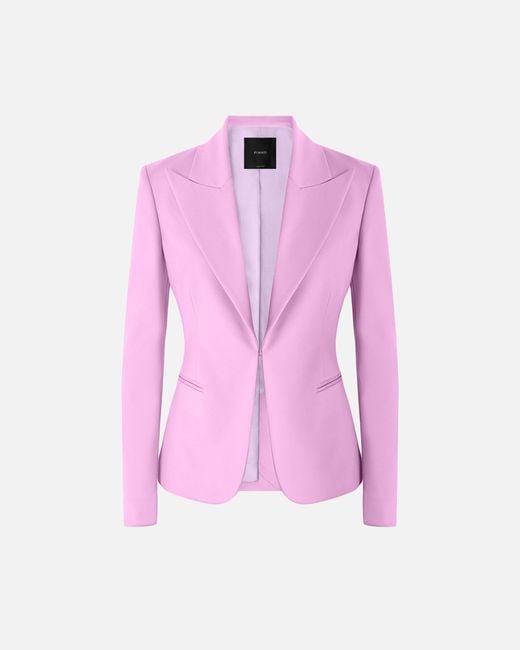 Pinko Pink Linen-Blend Jacket With Rear Slit