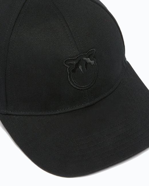 Pinko Black Cap With Peak And Love Birds Logo