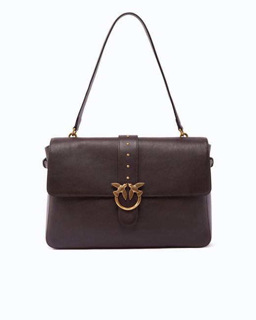 Pinko Brown Extra Love Bag One Slouchy Large Shoulder Bag