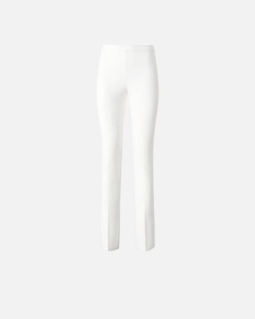 Pinko White Trousers With Adjustable Hem Slit Detail