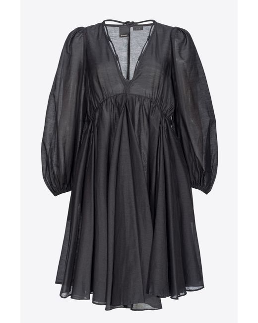 Pinko Gray Cotton And Silk Voile Dress