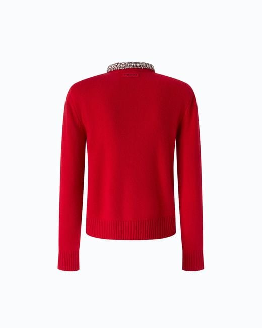 Pinko Red Cardigan With Jewel Collar