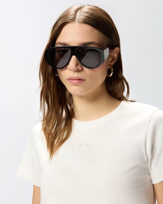 Pinko White T-Shirt With Love Birds Logo