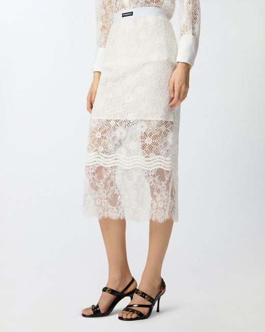 Pinko White Midi Skirt