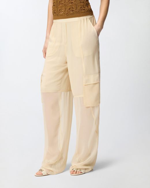 Pinko White Lightweight Trousers With Cargo Pockets