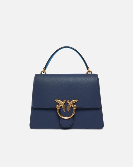 Borsa A Mano Media Love Bag Top Handle Light di Pinko in Blue