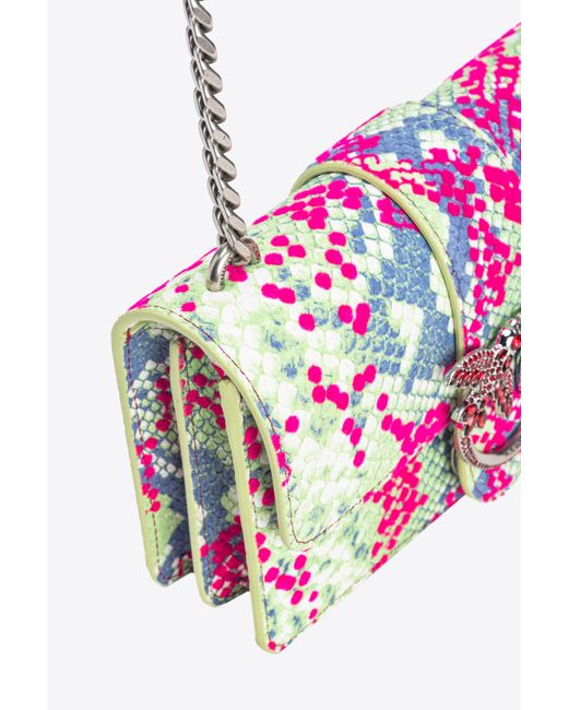 Pinko Multicolor Galleria Mini Love Bag One In Python-print Leather With Flock Detail