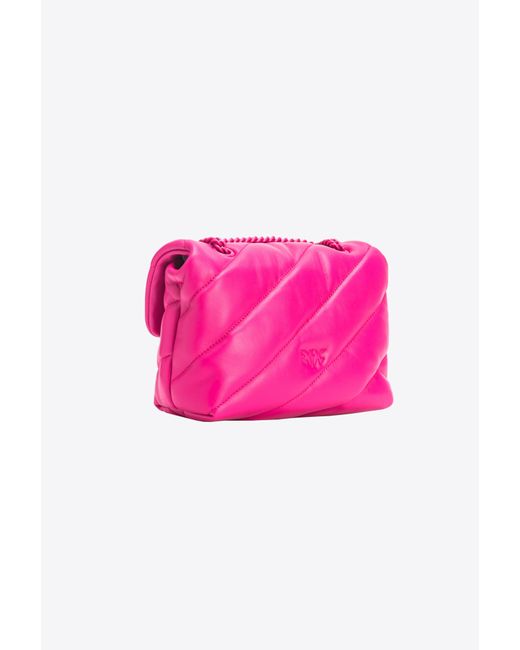 Pinko Pink Mini Love Bag Puff In Colour-block Nappa Leather