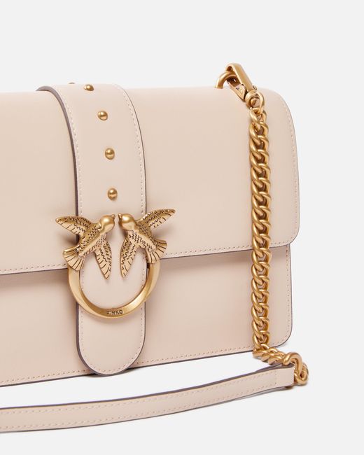 Pinko Natural Love Bag One Medium Handbag In Leather