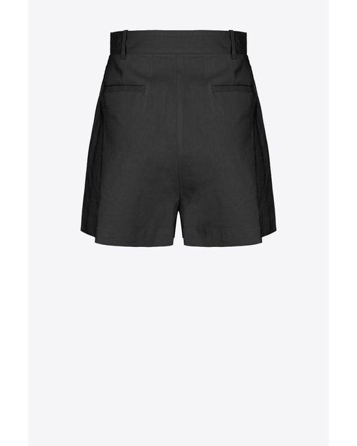 Pinko Black Tailored Linen Shorts