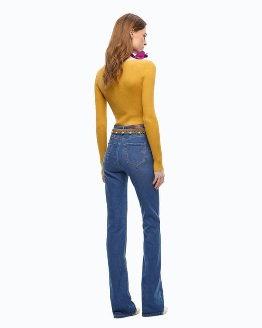 Pinko Blue Flare-Fit Five-Pocket Jeans