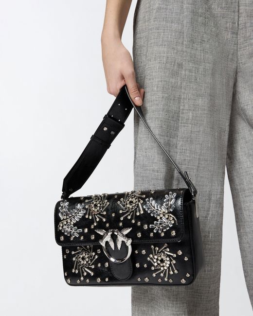 Pinko Black Love Bag Slouchy Medium Shoulder Bag