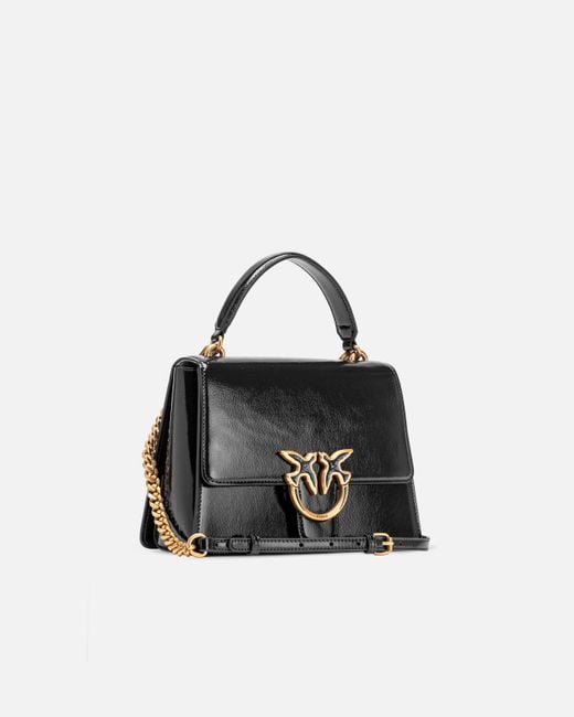 Borsa A Mano Love Bag Lucida Con Manico E Tracolla di Pinko in White