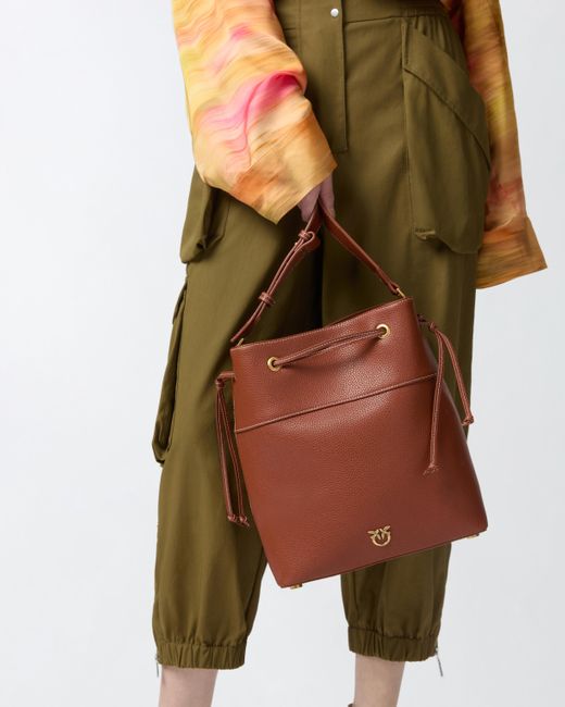 Bolso Cubo De Piel Con Correa Pinko de color Brown