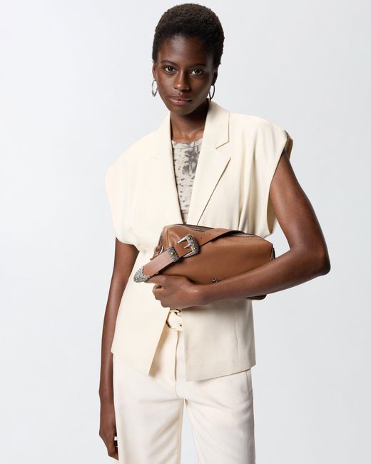 Pinko White Medium Crossbody Boston Bag