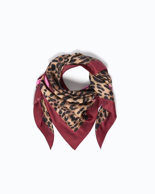 Pinko Red Scarf With Spotted Print