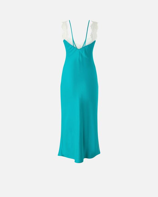 Pinko Blue Midi Slip Dress With Lace Bands