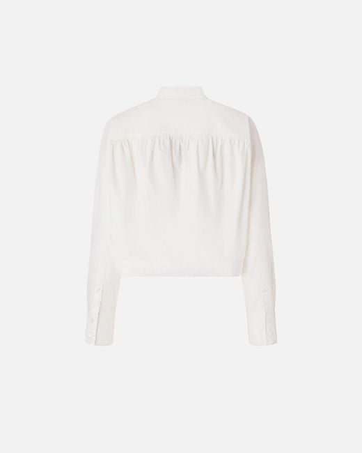 Pinko White Cropped Shirt With Gathered Back