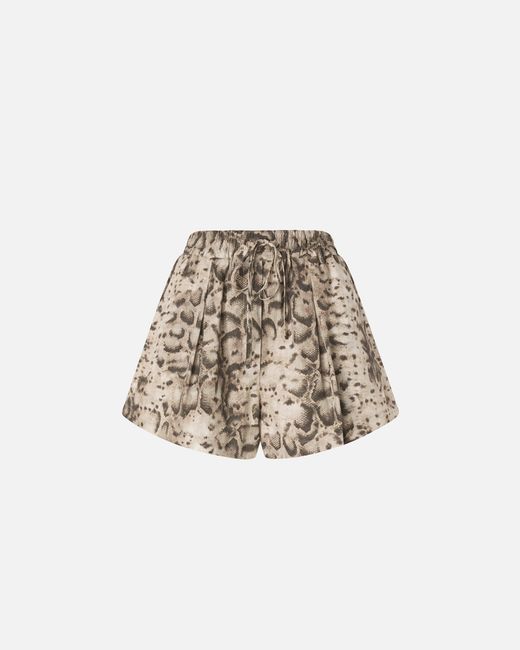 Pinko Natural Snake-Print Shorts