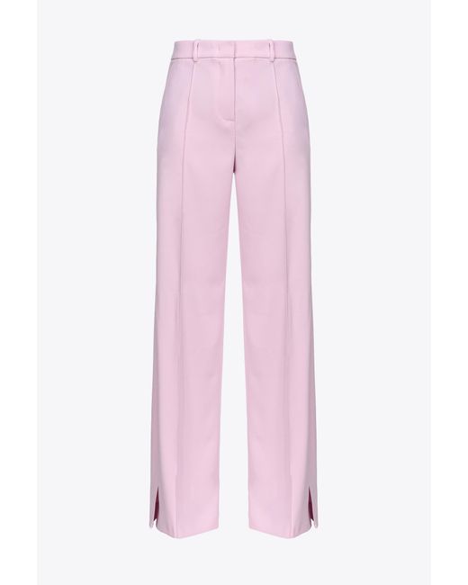 Pinko Pink Wide-leg Trousers With Side Slit