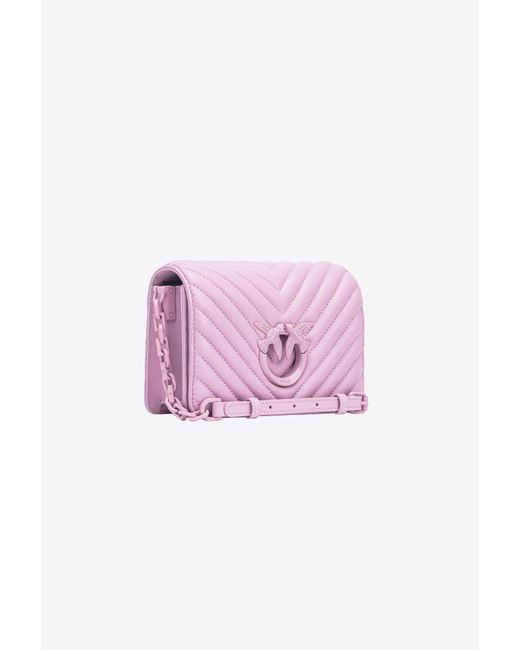 Pinko Pink Mini Love Bag Click Chevron Colour Block
