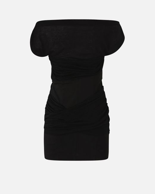 Minivestido Con Escote Drapeado Pinko de color Black