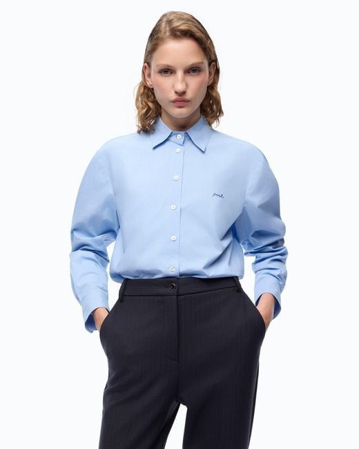 Pinko Blue Boxy Poplin Shirt