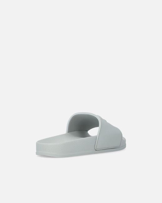 Pinko White Rubber Slip-On Sandals With Love Birds Maxi Logo