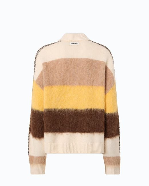 Pinko Natural Striped Alpaca-Blend Sweater