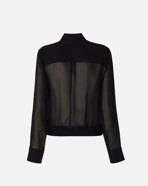 Pinko Black Semi-Sheer Shirt With Metallic Details