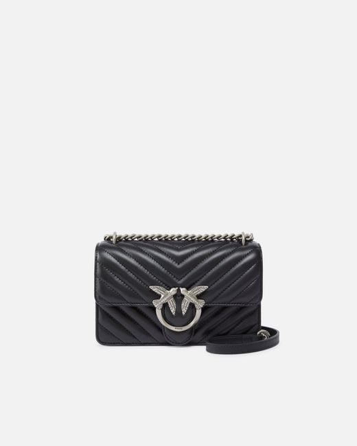 Pinko White Mini Love Bag One Chevron