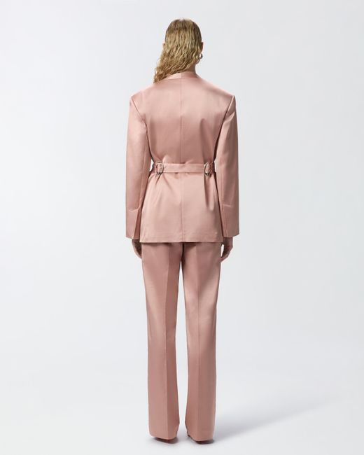 Pinko Pink Special-occasion Satin Blazer With Belt