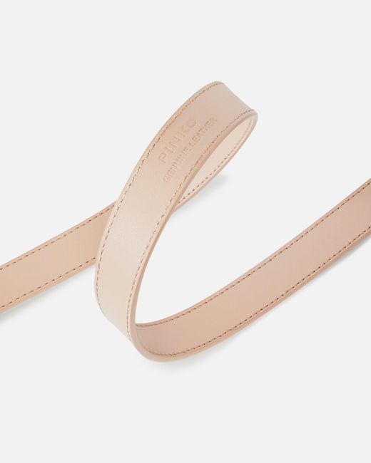 Pinko White Love Birds Thin Leather Belt 2Cm