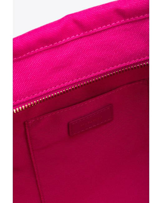 Pinko Pink Beach Shopper In Recycled Canvas