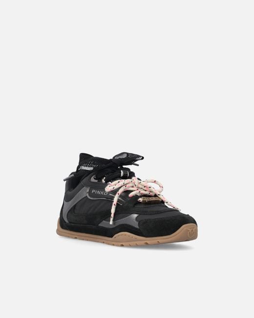 Pinko White Sneakers With Double Laces And Logo Details