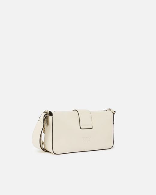 Pinko Natural Love Bag Slouchy Soft Bag With Fringing And Shoulder Strap