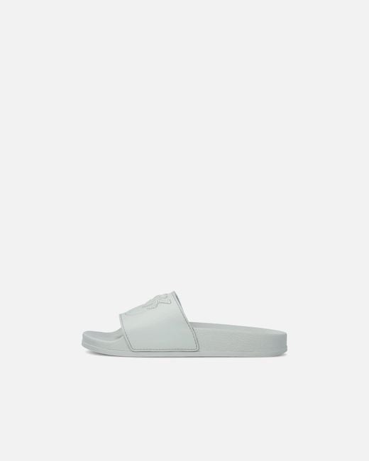Pinko White Rubber Slip-On Sandals With Love Birds Maxi Logo