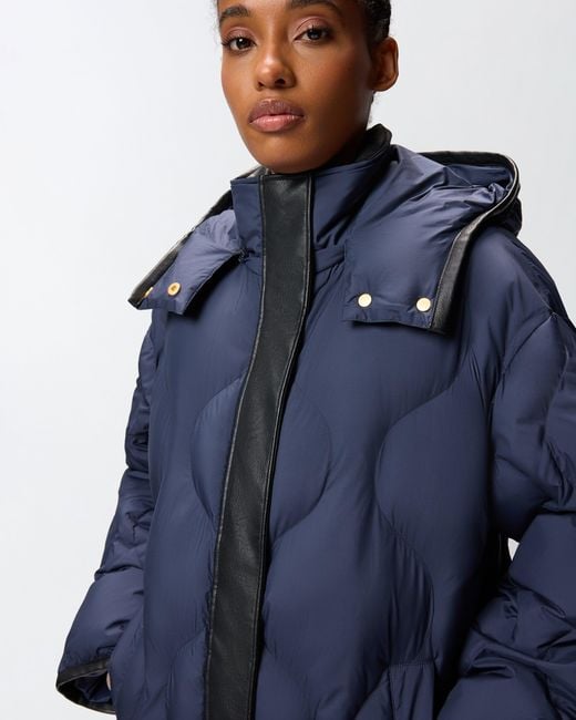 Abrigo Largo Pespunteado Pinko de color Blue