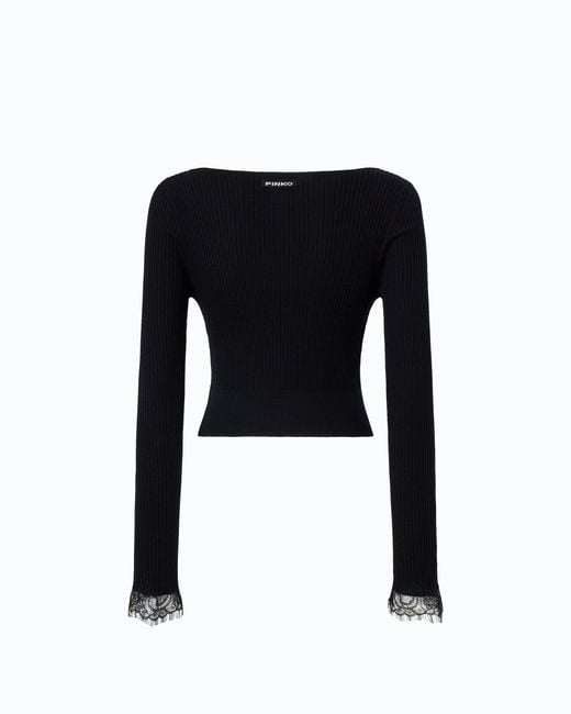 Pinko Black Cropped Cardigan