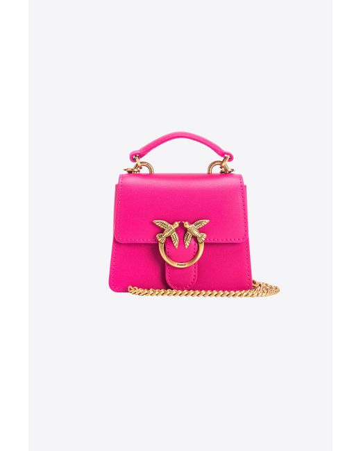 Pinko Pink Micro Love Bag One Top Handle Light, -Antikgold