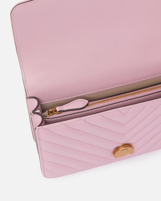 Pinko Pink Small Shoulder Bag Love Bag One Chevron