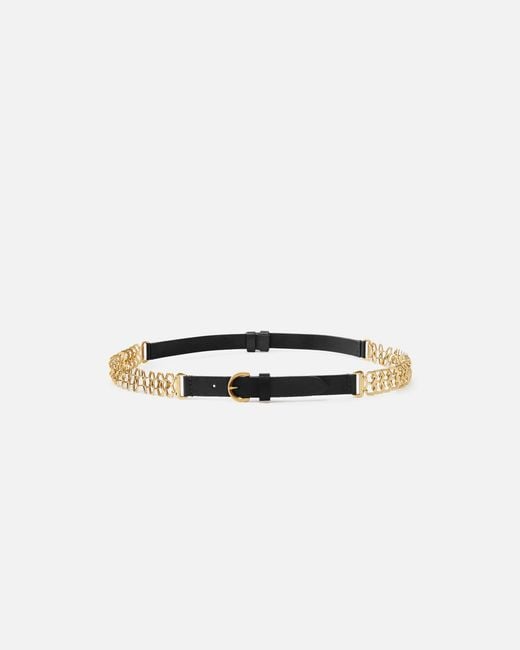 Pinko White Belt With Chain Insert, 2 Cm