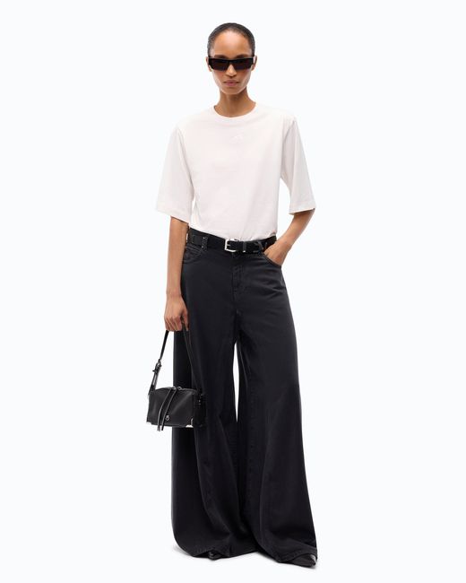 Pinko White T-Shirt With Wide Sleeves And Love Birds Logo
