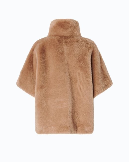 Pinko Brown Faux Fur Cape