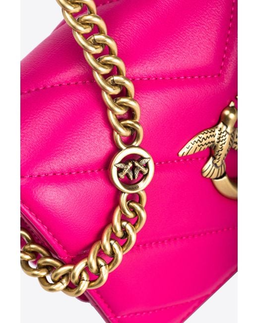 Mini Love Bag Click Big Chevron di Pinko in Pink
