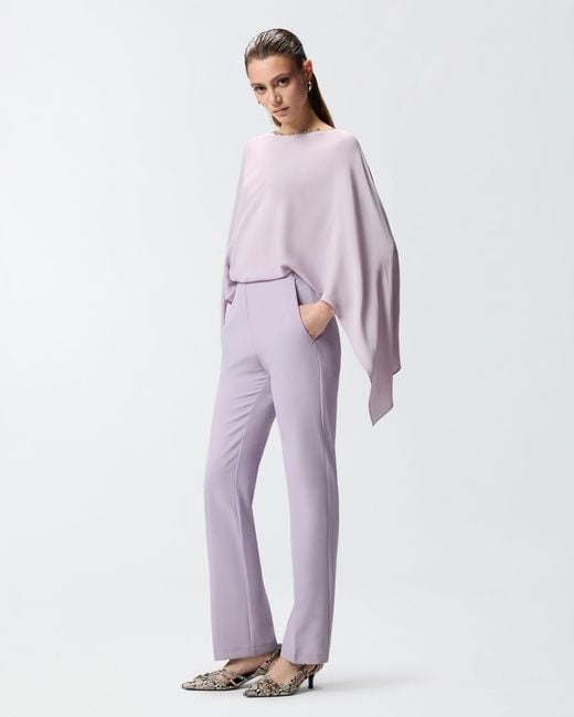 Pinko Pink Long Playsuit With Exposed Back And Jewel Necklace